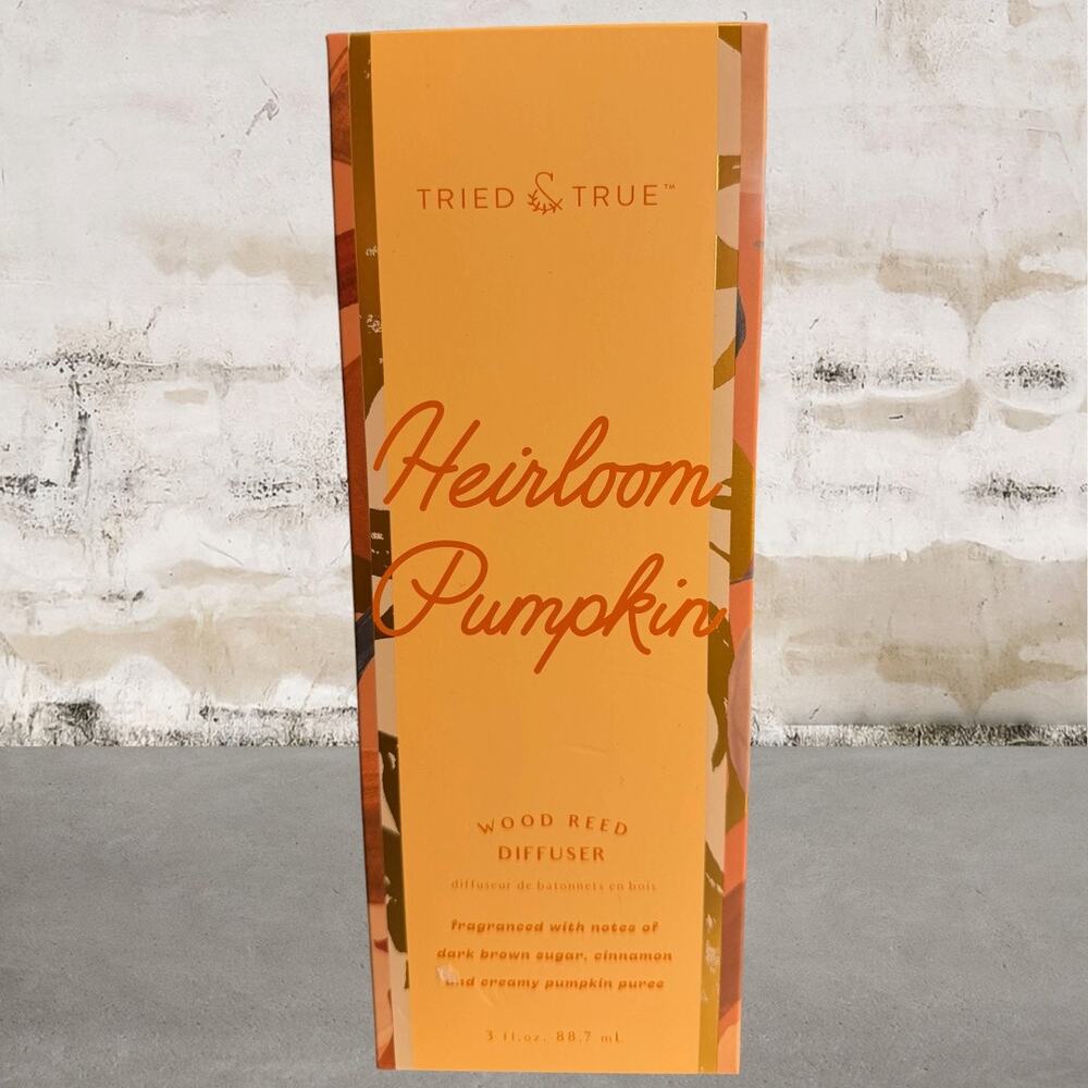 Tried & True $40 Heirloom Pumpkin Wood Reed Diffuser NIB